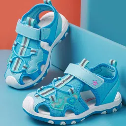 Cute Walk by Babyhug Sandals With Velcro Closure Heart Applique - Blue-picture-11