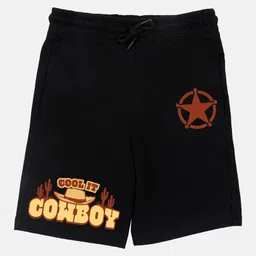 Wear Your Mind Cotton Disney Toy Story Featuring Typography Printed Shorts - Black image 1