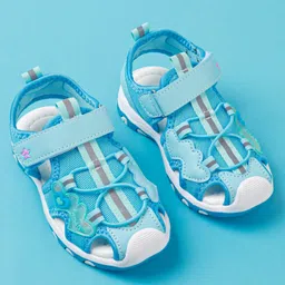 Cute Walk by Babyhug Sandals With Velcro Closure Heart Applique - Blue image 2