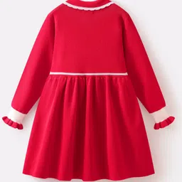Mark & Mia Full Sleeves Solid Woollen Dress - Red image 2