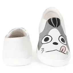 IMAGINO Animals Hand Painted Slip On Shoes - Grey image 4