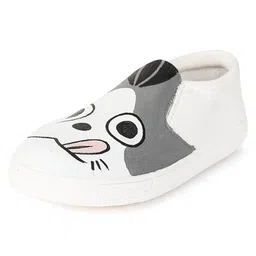 IMAGINO Animals Hand Painted Slip On Shoes - Grey image 5