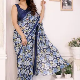 Ekasya Women Floral Printed Satin Saree-picture-16