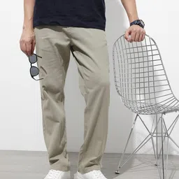 The Roadster Lifestyle Co. Men Relaxed Straight Fit Trousers-image-58