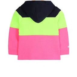 Cherry Crumble Boys and Girls Pink Solid Crisp Hooded Sweatshirt image 2