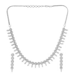 Saraf RS Jewellery Design AD studded Necklace with Earrings for Women & Girls-image-45