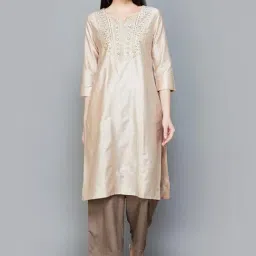 Melange by Lifestyle Beige Embroidered Kurta-picture-16