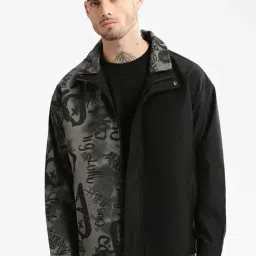 showoffff Showoff Black Cotton Slim Fit Printed Jacket-picture-30