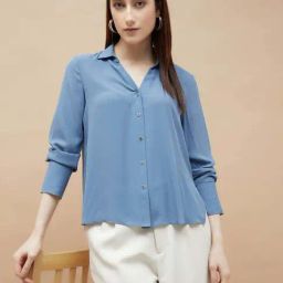 Code By Lifestyle Mid Blue Regular Fit Shirt-picture-21