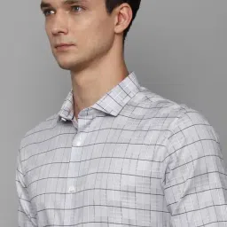 Louis Philippe Sport Grey Cotton Slim Fit Checks Shirt image 4
