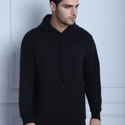 Mack Jonney Black Fleece Regular Fit Solid Hooded Sweatshirt-picture-38