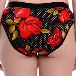 AROUSY Black Floral Print Hipster Panties - Pack Of 3 image 3