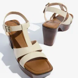 LUNA BLU by Westside Ivory Multi-Strap Platform Sandals image 3