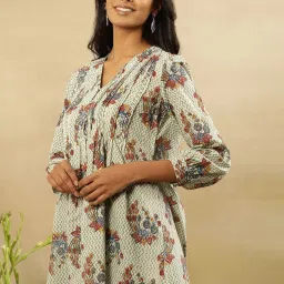 folksong W Off White Cotton Printed Top image 3