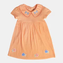 MINIKLUB Orange Baby Girls Short Sleeve Dress image 3