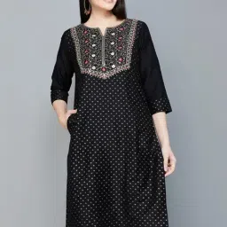 Melange by Lifestyle Black Embroidered Kurta-picture-33