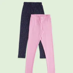 Pantaloons Junior Navy & Pink Printed Leggings (Pack of 2)-picture-32