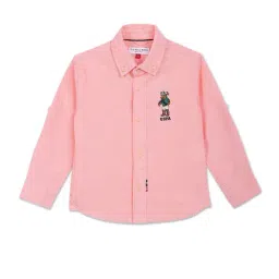U.S. Polo Assn. Kids Light Pink Solid Full Sleeves Shirt-picture-25