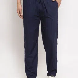 Jainish Navy Cotton Regular Fit Trackpants-image-11