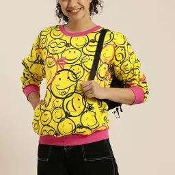 Difference of Opinion Yellow & Pink Printed Sweatshirt-picture-25