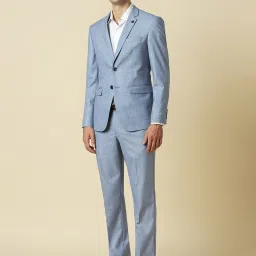 Allen Solly Blue Slim Fit Texture Two Piece Suit image 3