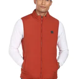 Arrow Sport Dark Red And Blue Cotton Regular Fit Quilted Reversible Jacket-picture-27