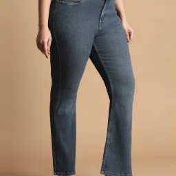 Allen Solly Blue Cotton Mid Rise Bootcut Jeans image 3