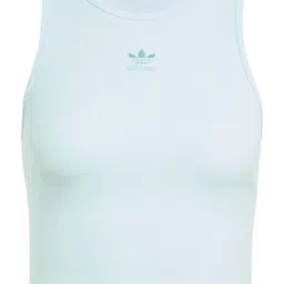 Adidas Originals Turquoise Cotton Slim Fit Tank Top image 3