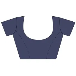 Elora Beige & Navy Printed Saree With Unstitched Blouse image 3