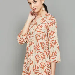 Melange by Lifestyle Beige Printed Straight Kurti image 3