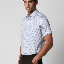 Van Heusen Blue Cotton Regular Fit Printed Shirts image 3