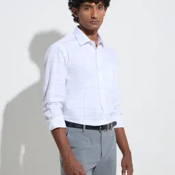 WES Formals by Westside White Checks Design Relaxed-Fit Cotton Shirt-picture-19