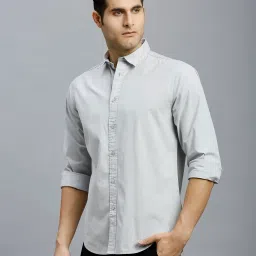 Reid & Taylor Grey Cotton Slim fit Solid Shirt image 3