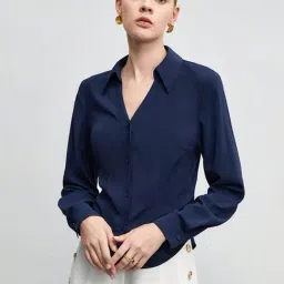 SELVIA Navy Regular Fit Shirt-picture-29