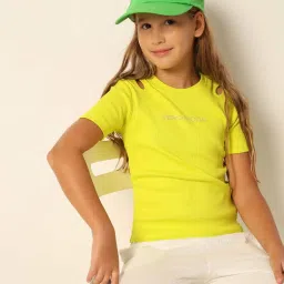 VERO MODA GIRL Lime Yellow Embellished Top image 3