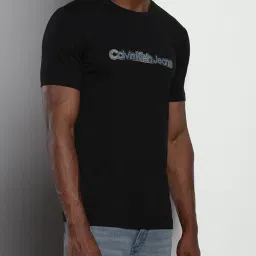 Calvin Klein Black Cotton Slim Fit Printed T-Shirt image 3