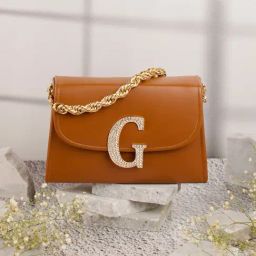 NR by Nidhi Rathi Tan Leather Embellished Clutch-picture-9