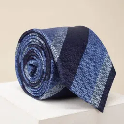 Louis Philippe Blue Embroidered Tie-image-42
