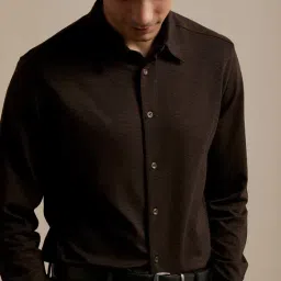 ANDAMEN Brown Regular Fit Houndstooth Shirt-picture-36