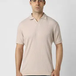Van Heusen Beige Cotton Regular Fit Texture Polo T-Shirt-picture-35