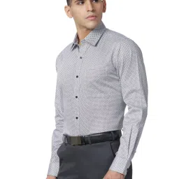 Raymond Yellow Cotton Classic Fit Printed Shirts image 3