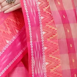 DipDiya Woven Design Pure Cotton Handloom Taant Saree image 4