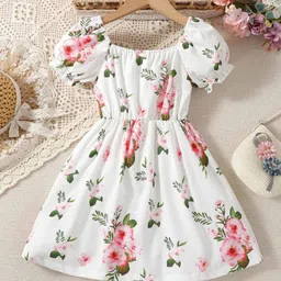 BAESD Floral Print Flutter Sleeve Fit & Flare Dress image 2