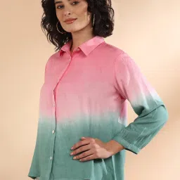 Maaesa Green Rayon Ombre Shirt image 3