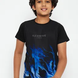 Wear Your Mind Boys Black Printed Round Neck T-shirt-picture-53