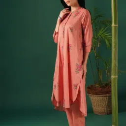 Jaypore Women Pink Straight Fit Kurta image 3