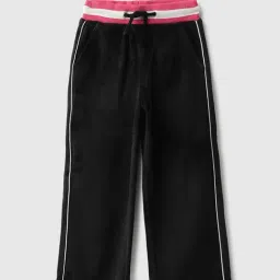 United Colors of Benetton Girls Black Polyester Solid Track Pants-picture-30
