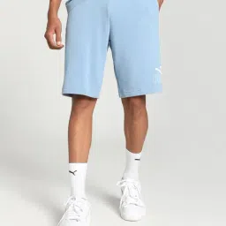 Puma Essentials Blue Cotton Regular Fit Logo Printed Sports Shorts-image-12