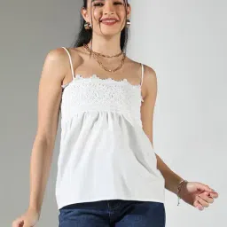 showoffff Showoff White Cotton Regular Fit Top-picture-38