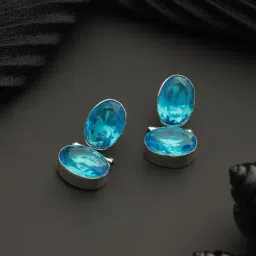 Saraf RS Jewellery Oxidised Blue AD Stone Studded Earring-image-78